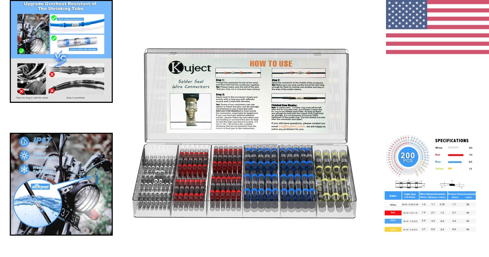 IATF16949 Certified 200PCS Butt Connectors – Waterproof & Time-Saving Solution