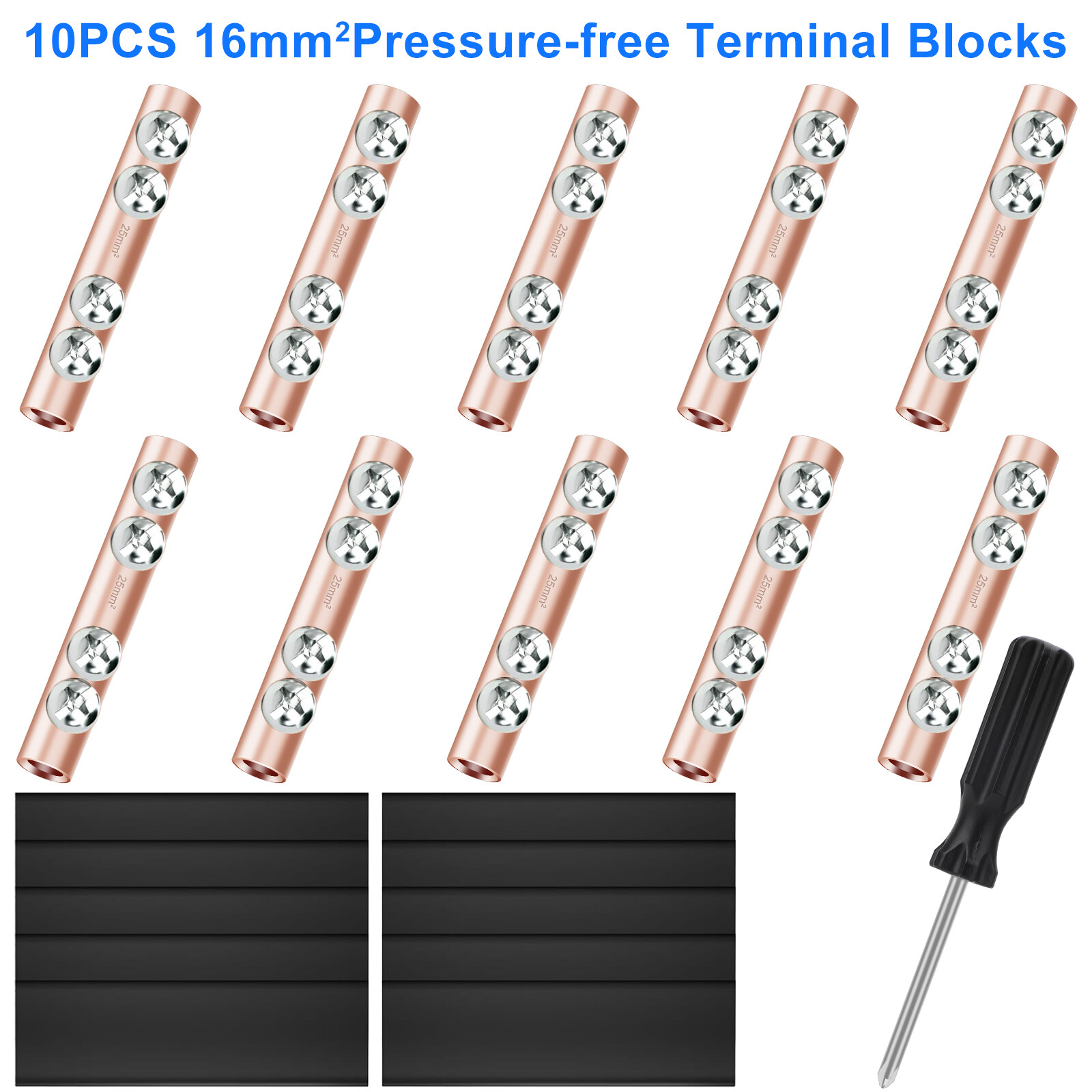10x Wire Connector Nut Kit Quick Connection Terminal with Shrink Tube & Screw