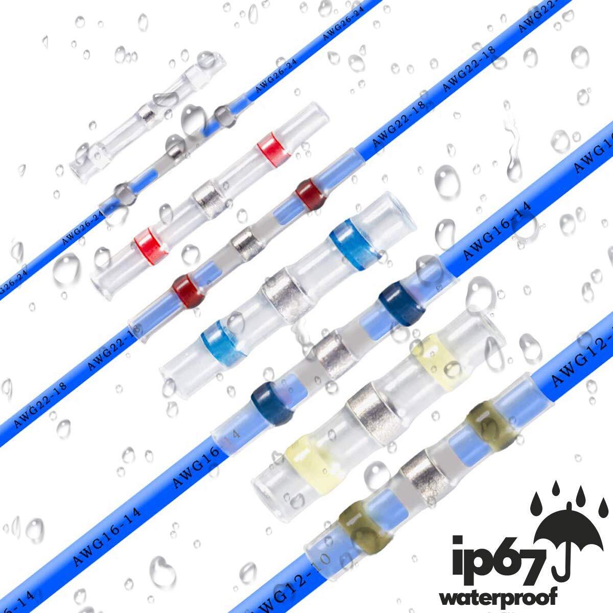 380/160PCS Waterproof Solder Stick Seal Sleeve Heat Shrink Butt Wire Connectors