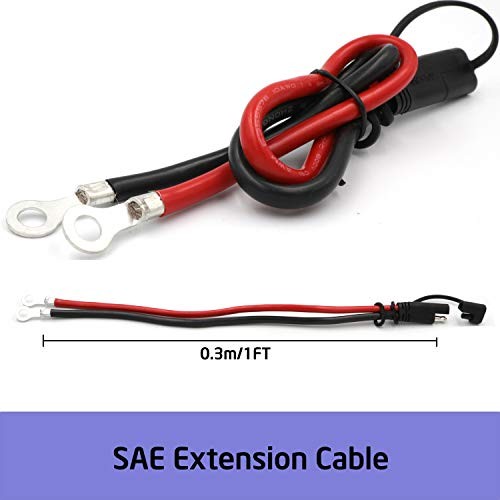 SAE 2 Pin Wiring Harness 10 Gauge 1FT O Ring Connector