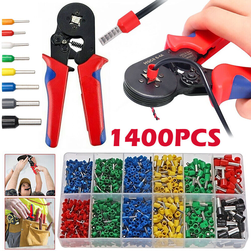 1400PCS Ferrule Crimping Tool Wire End Ferrules Electrical Wire Connectors Kit