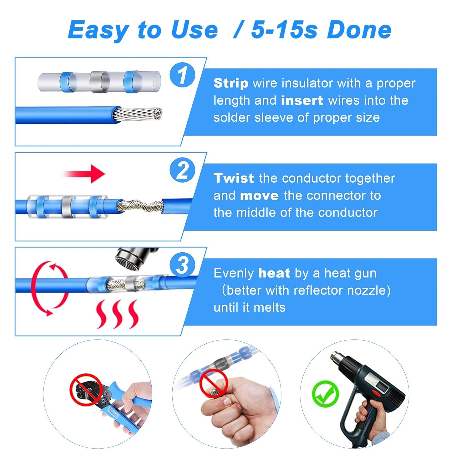 Self-Soldering Heat Shrink Connectors Kit – 330PCS for Automotive & Marine Use