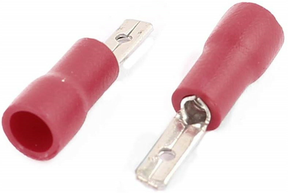100pcs Red MDD1.25-110 Male Insulated Terminals Wiring Crimp for 22-16 AWG