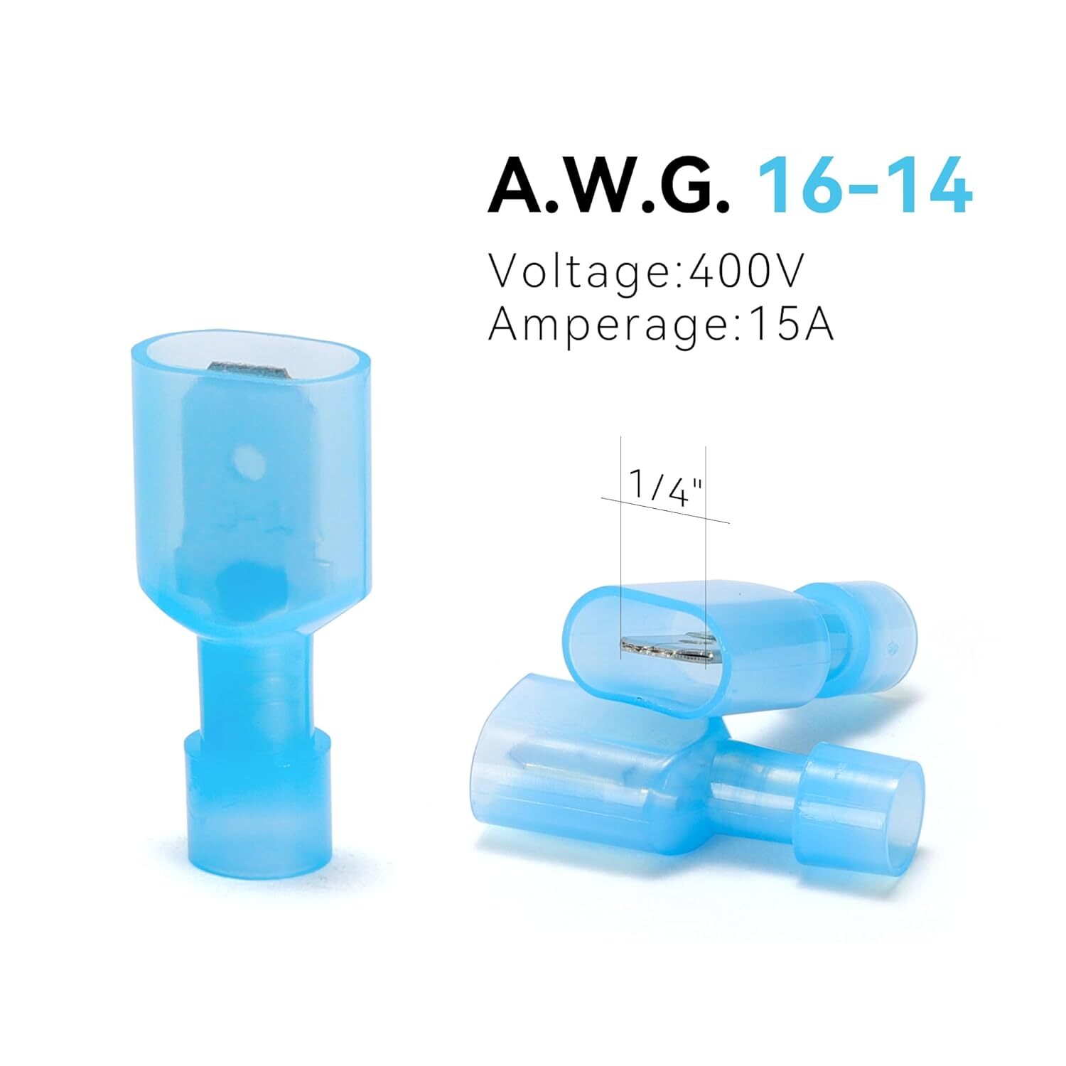 100/500Pcs Insulated Male Female Spade Terminal Crimp Electrical Wire Connectors
