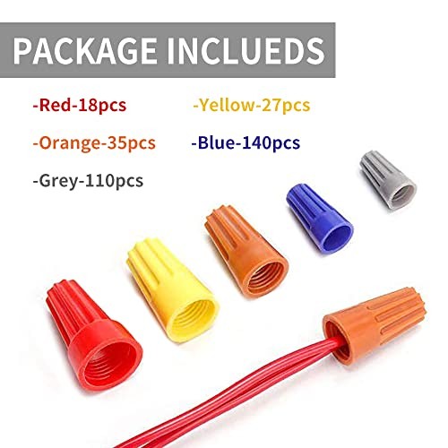 Pcs Wire Connectors Nuts Kit – Electrical Twist Wiring Splice Screw Caps 330