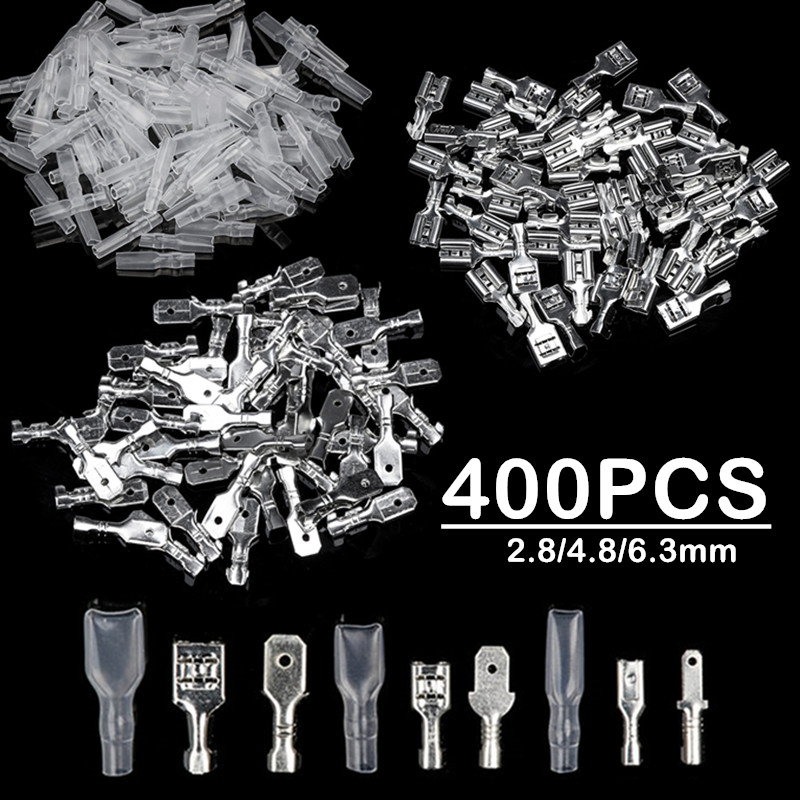 400PCS Assorted Insulated Electrical Wire Terminal Crimp Connector Spade Set Kit