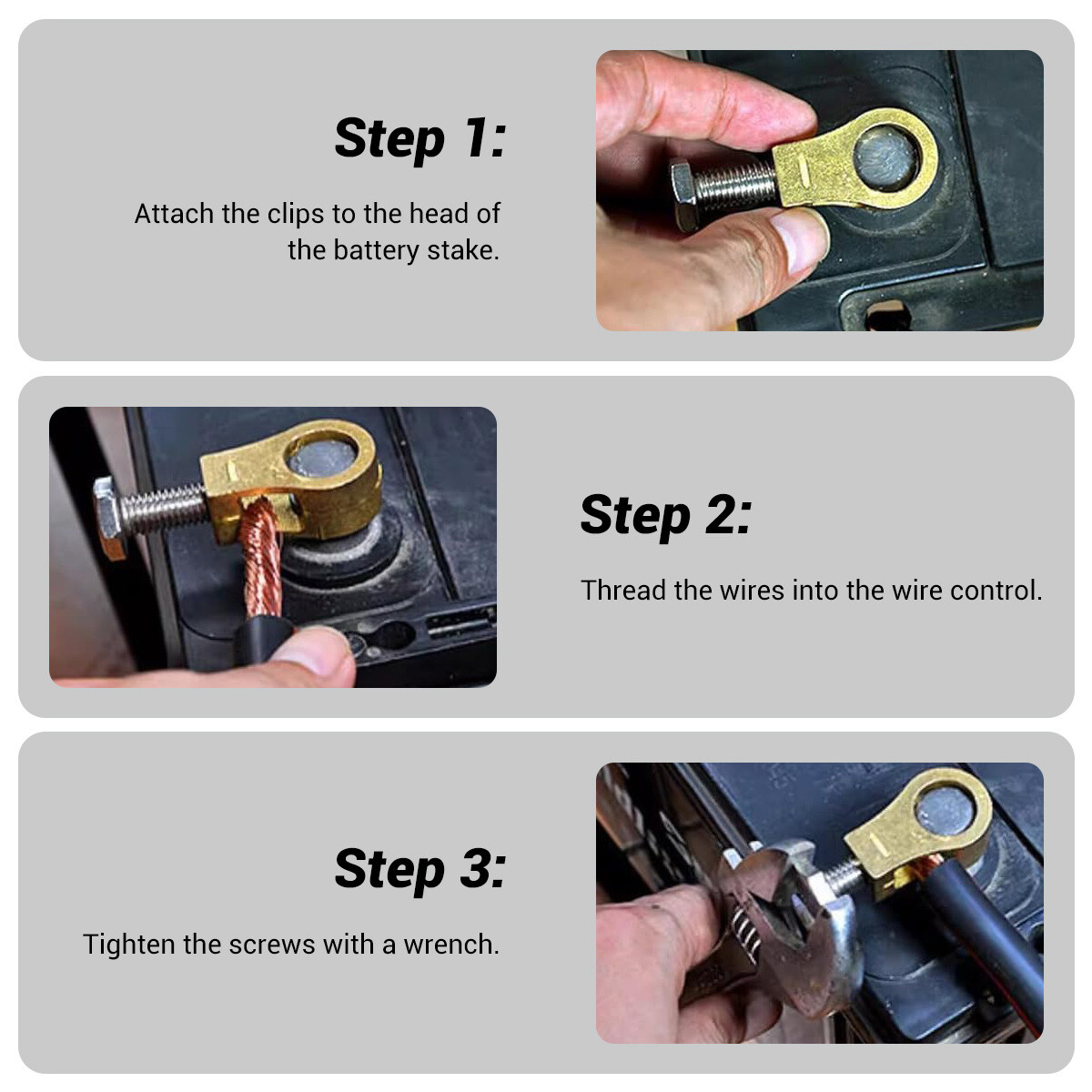 Lot Cable Clamp Battery Clip Car Battery Positive Negative Copper Terminal Wire
