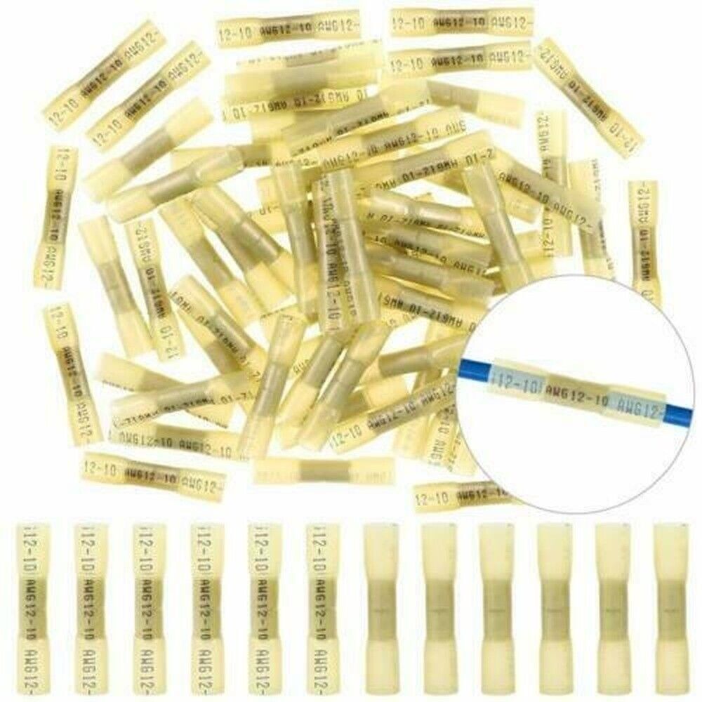 500/300PCS 22-10AWG Heat Shrink Butt Wire Splice Connectors Seal Crimp Terminals