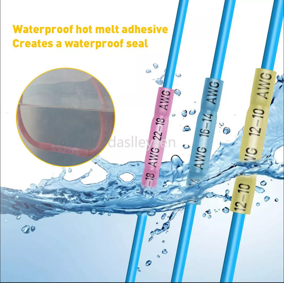 1000PCS Heat Shrink But Connector Waterproof Marine Electrical Wire Butt Splice
