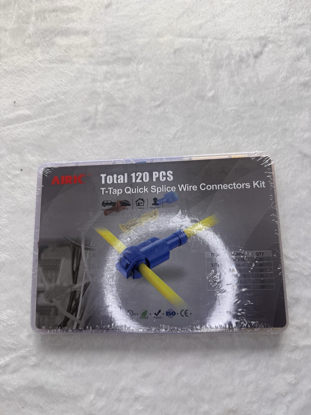 120 Pack ALL SIZES Quick Splice Tap Wire Connectors 12-10 16-14 22-18 Gauge NEW