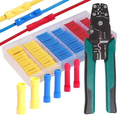 230PCS Wire Butt Connectors Assortment Kit Crimper Stripper Crimping Tool 22