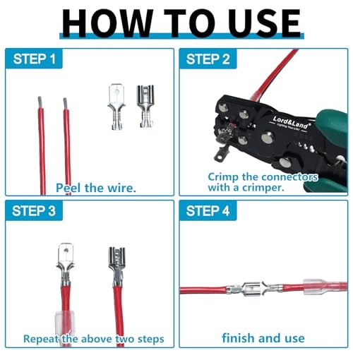 360pcs 2.8mm 4.8mm 6.3mm Male and Female Spade Connectors Kit with Silver