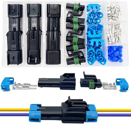 14-12 AWG 2 Pin Connector Weather Pack Connectors Kit 2 Wire 2Pin 6Pair