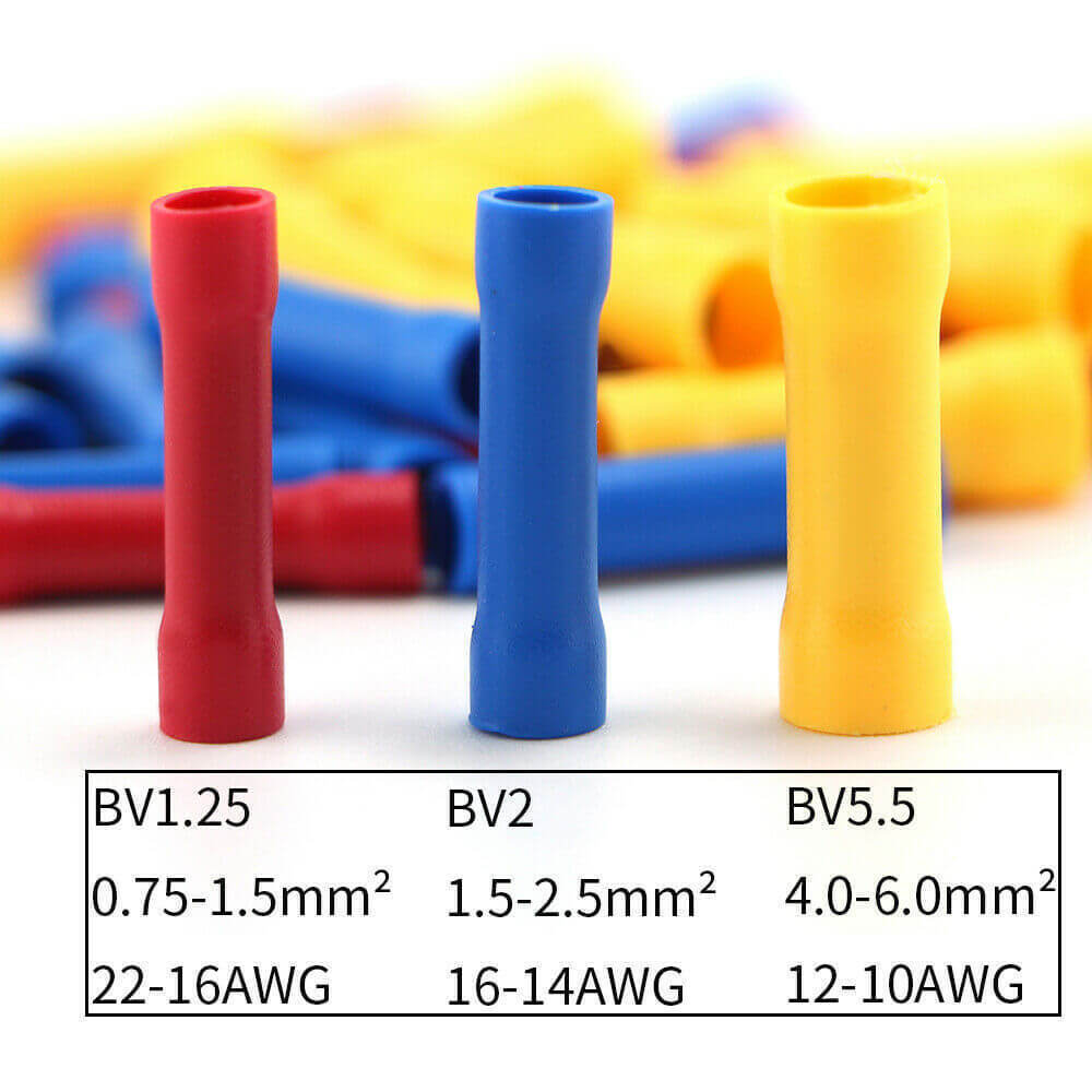 50-200x Straight Electrical Wire Connectors Ferrule Butt Splice Crimp Terminals