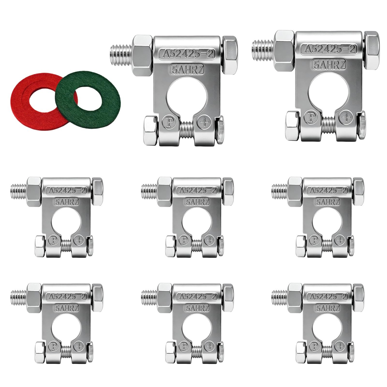 KPEOY 8 PCS Military Spec Battery Terminals, Heavy Duty Zinc Alloy Positive a…