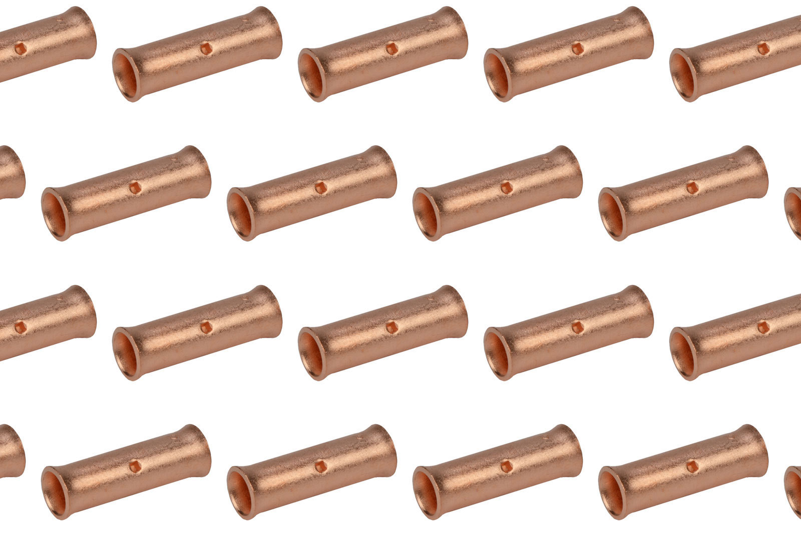 6 AWG TEMCo Butt Splice Connector Bare Copper Uninsulated Gauge. 25 Pack