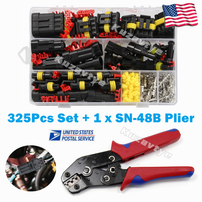 325/708Pc 1/2/3/4/5/6-Pin Automotive Car Electrical Wire Connectors Plug Kit Set