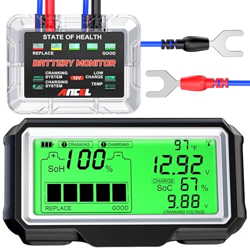 BM200 PRO 12V Car Battery Monitor, 433MHz Wireless Battery Tester | with