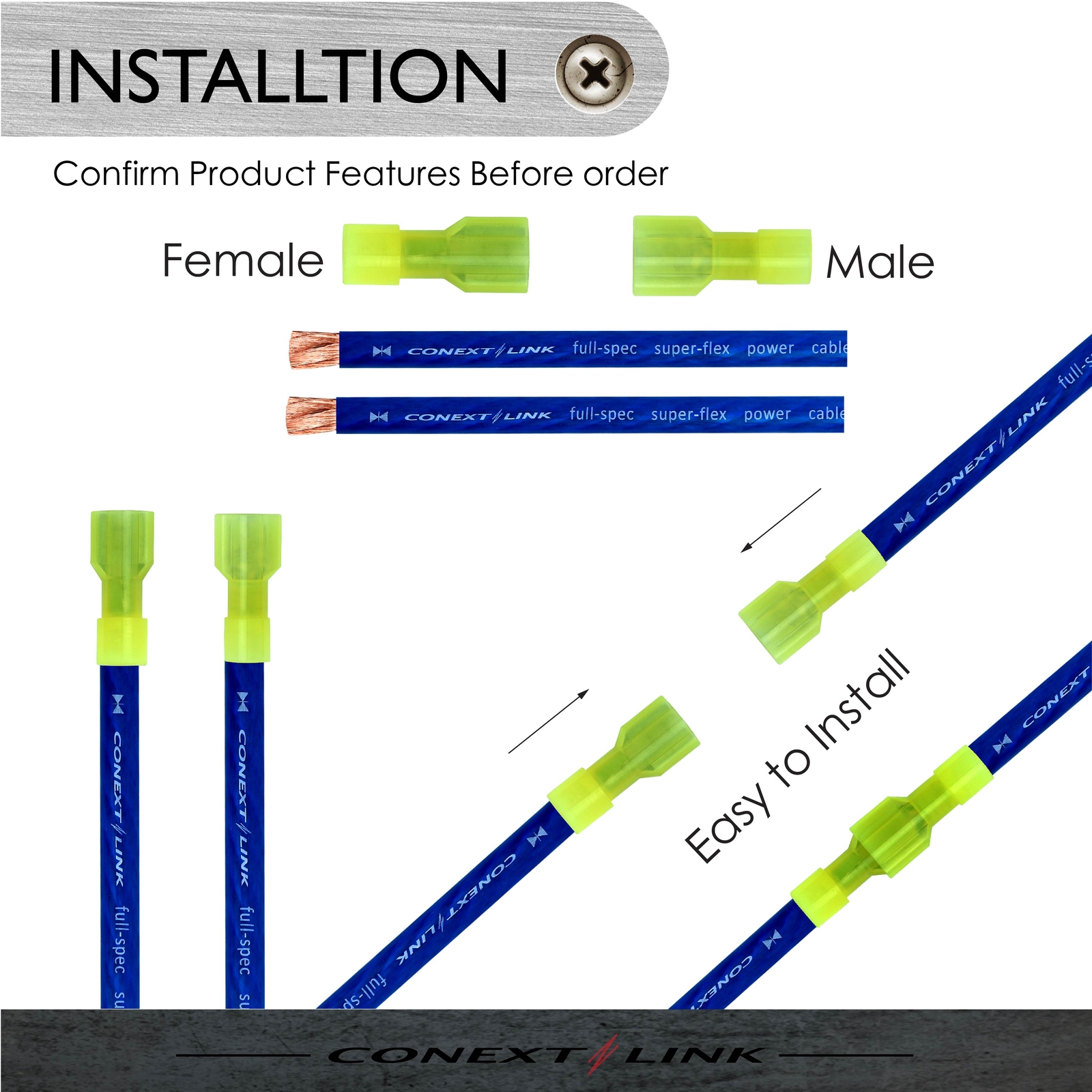 60 Nylon Quick Disconnect Terminal Male Female 22-18 16-14 12-10GA AWG Insulated