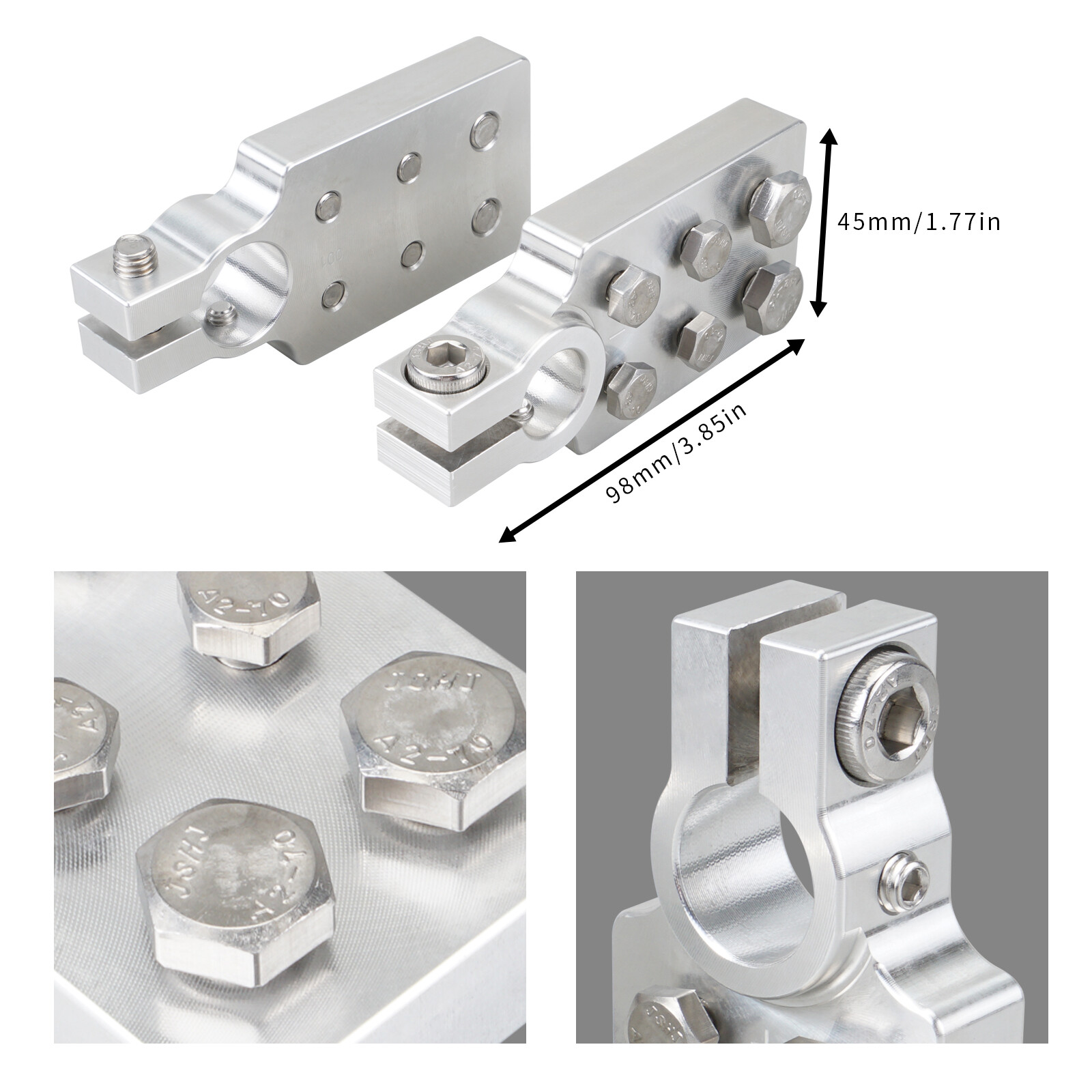 Pair Modified Auto For SAE Post Flat Battery Terminal for Chevrolet for Jeep