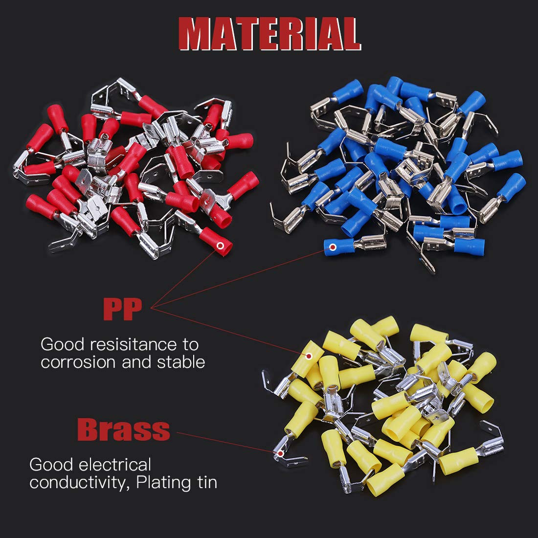 120Pcs 22-16/16-14/12-10AWG Piggy Back Insulated Terminals Electrical Wiring Wir