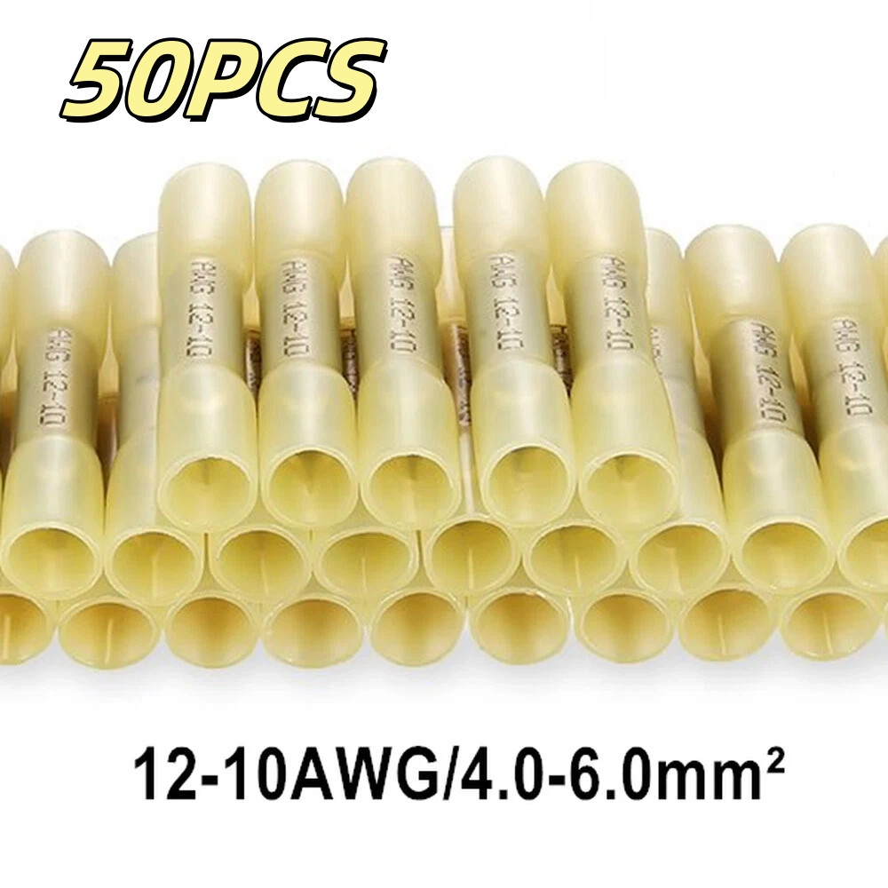(50) 12-10 Gauge Nylon Butt Connectors Small Wire Electrical Splice NEW USA