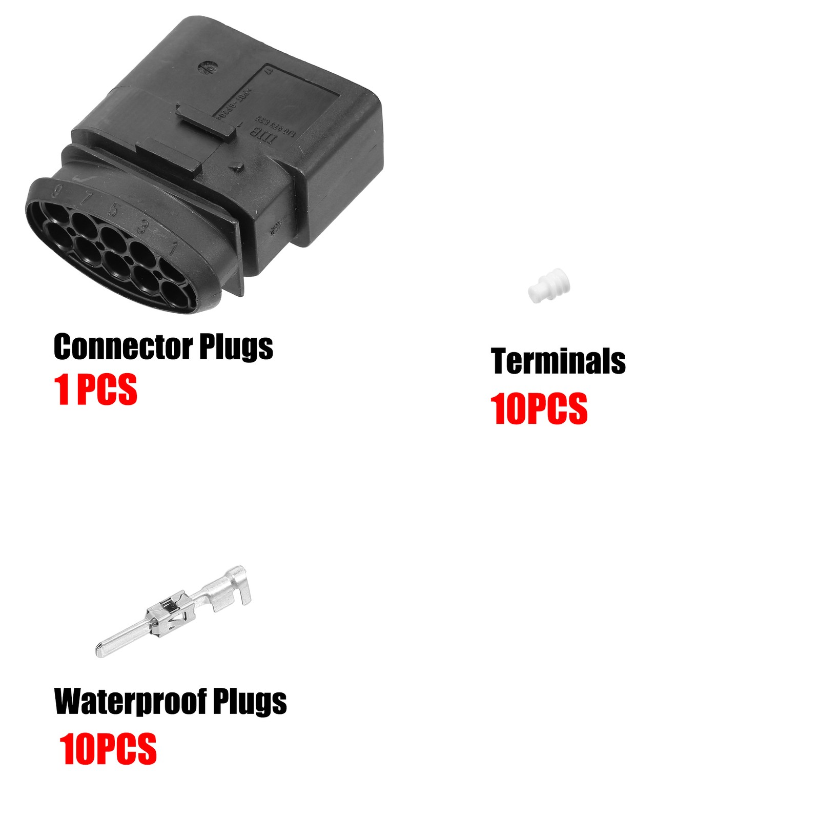 1 Set No.1J0973835 Headlight 10 Pin Plug Connector for VW for Audi for Seat