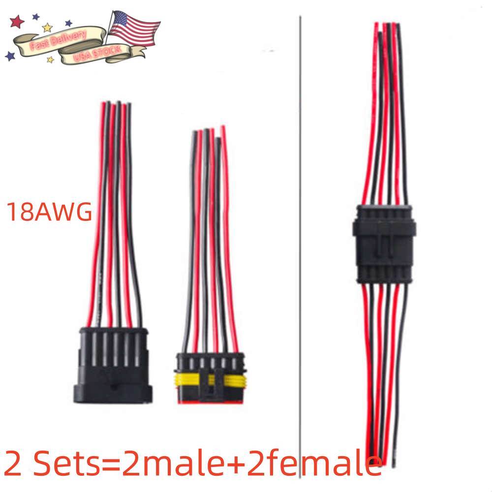 2X Car Waterproof Electrical Wire Cable Connector Male Female 6 Pin Way Plug Kit