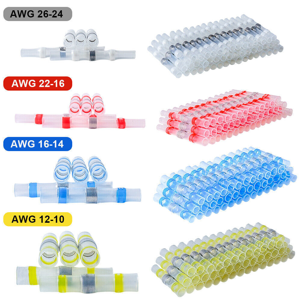 Solder Seal Sleeve Heat Shrink Butt Wire Waterproof Connectors Lot Wholesale