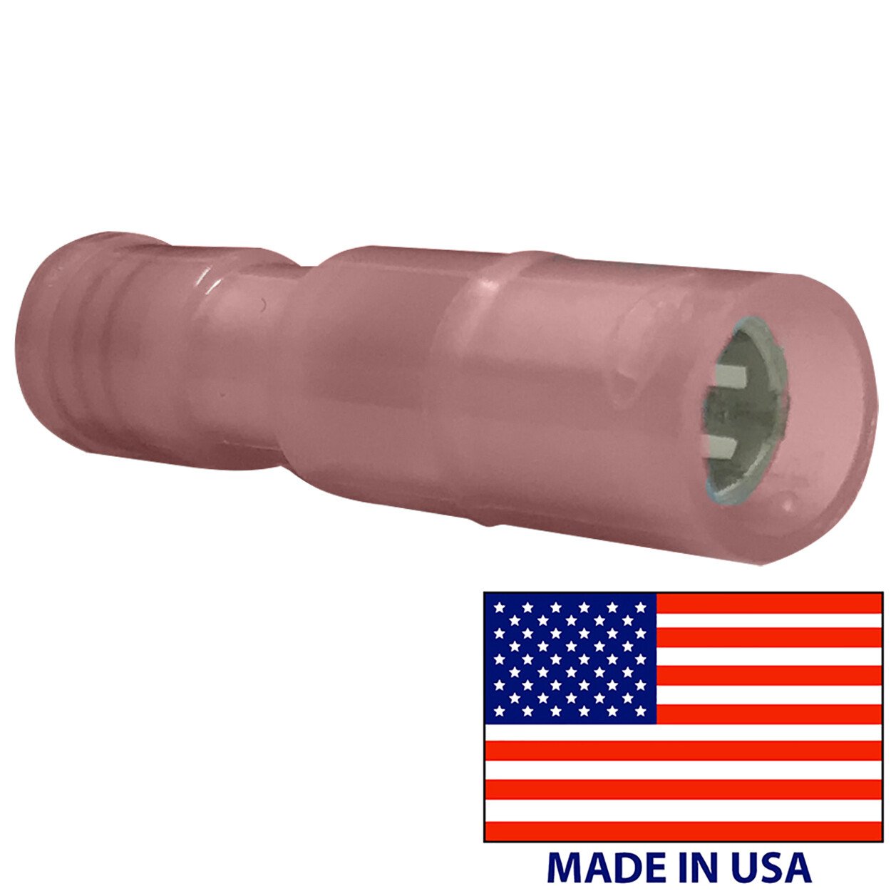 25 Waterproof Female 18-16 Gauge Nylon Red .157 Bullet Connector Fully Insulated