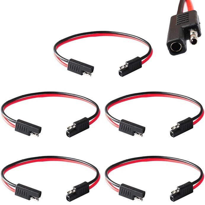 2 Pin Quick Disconnect Wire Harness SAE Connector (5 pack) ，Heavy Duty Cable 12