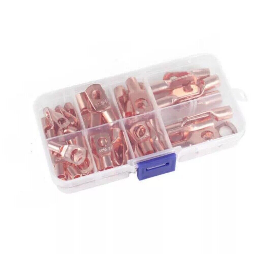 200/140x Assorted Copper Ring Lugs Terminal Wire Bare Cable Crimp Connectors Kit