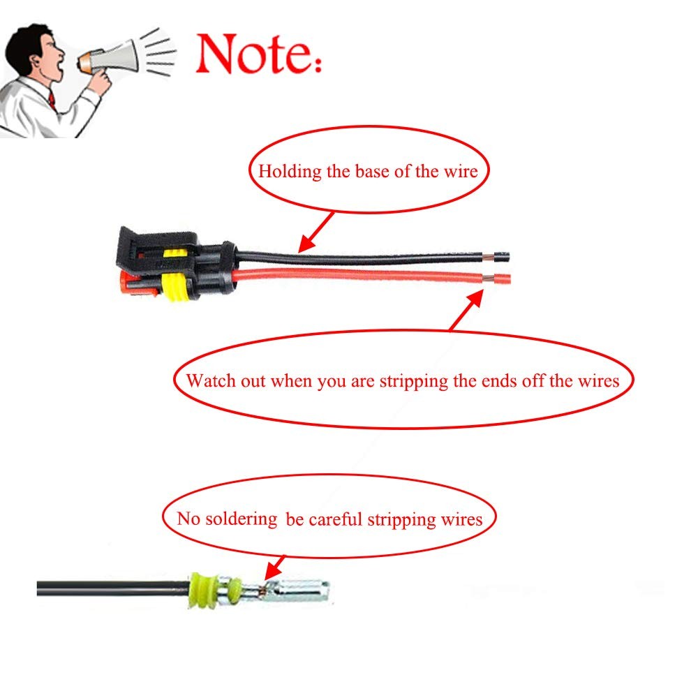 2 Pin Waterproof Electrical Connector 16 AWG Wire Plug Car Truck Boat 5 Sets