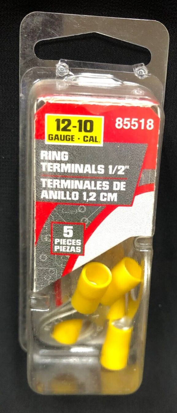 Dorman Conduct-Tite 1/2″ Ring Terminals 12-10 Gauge Yellow 85518 5 pcs