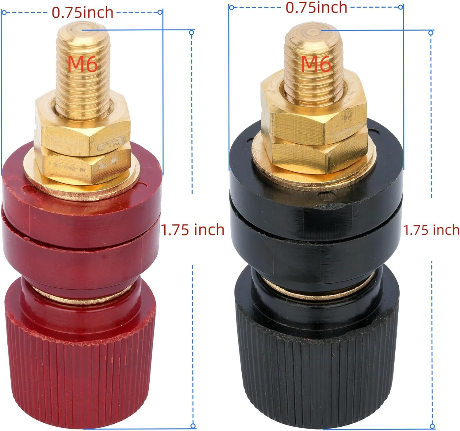 6 Pcs M6 Remote Battery Terminals Pure Copper Binding Post for Optimizing Line L
