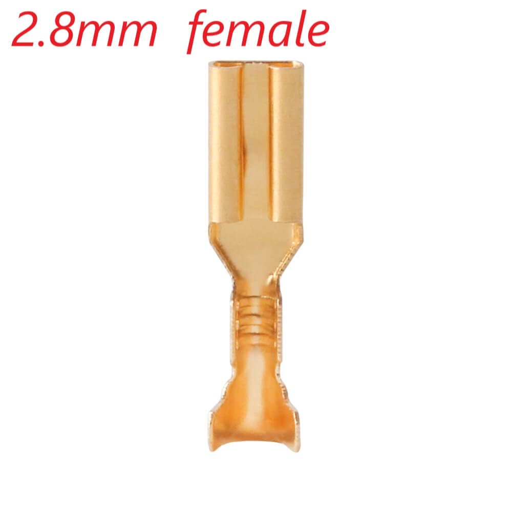 200PCS Non-insulated Female 2.8mm Spade Terminals Brass Crimp Wire Connectors US