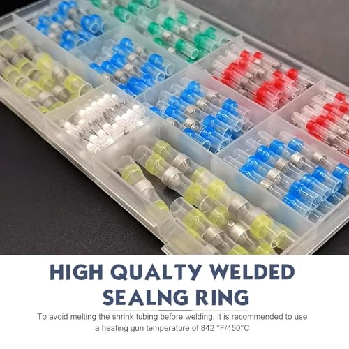 PCS Heat Shrink Welding Connector Kit, Waterproof Insulated Butt Terminals, 160