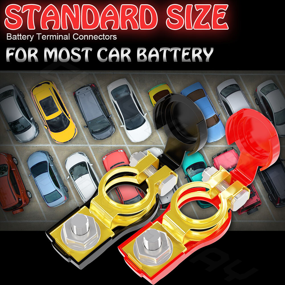 NEW Car Battery Terminal Connectors Clamp 2x Wire Lugs Cable Ends Copper Eyelet