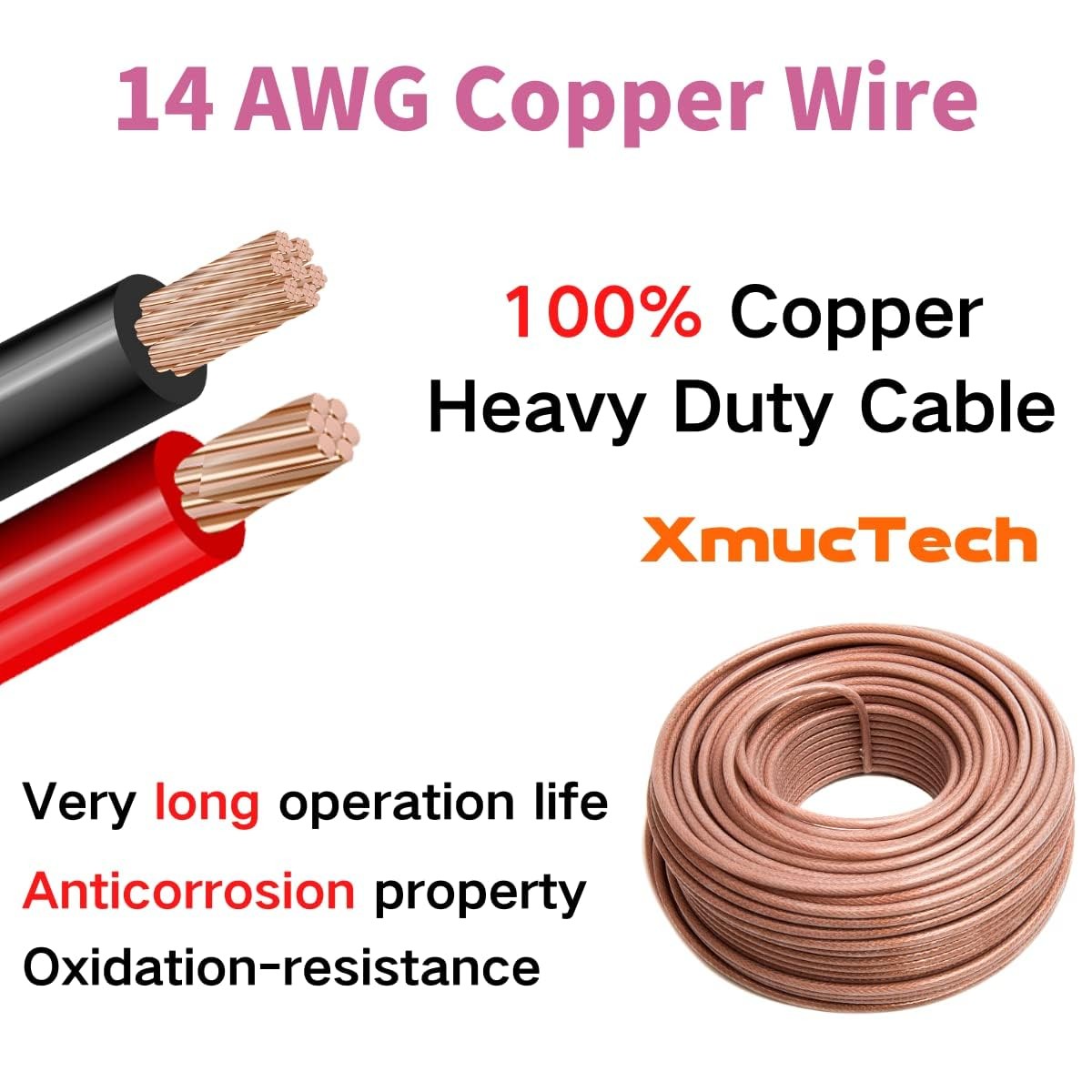 4 Pack 1Ft 2 Pin SAE Connector Cable 14AWG for Solar Panel Car Motorcycle