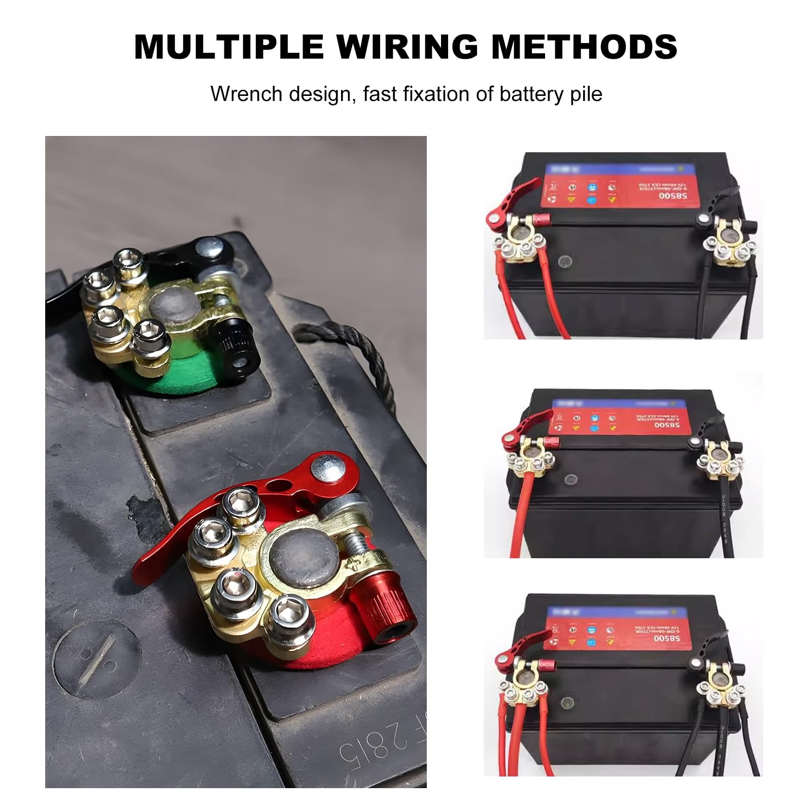 YTFRL 2 PCS Car Battery Terminal Connectors, 4-Way Quick Release Disconnect…