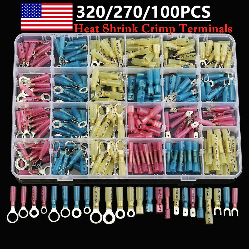 320/200PCS Waterproof Wire Connectors Heat Shrink Marine Automotive Terminals