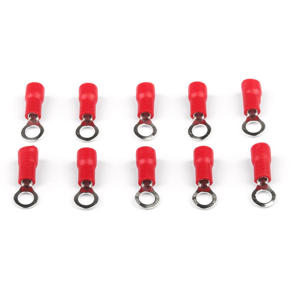 Red 22-16AWG #8 Cable Wire Crimp Connectors Ring Electrical Terminals 100PCS