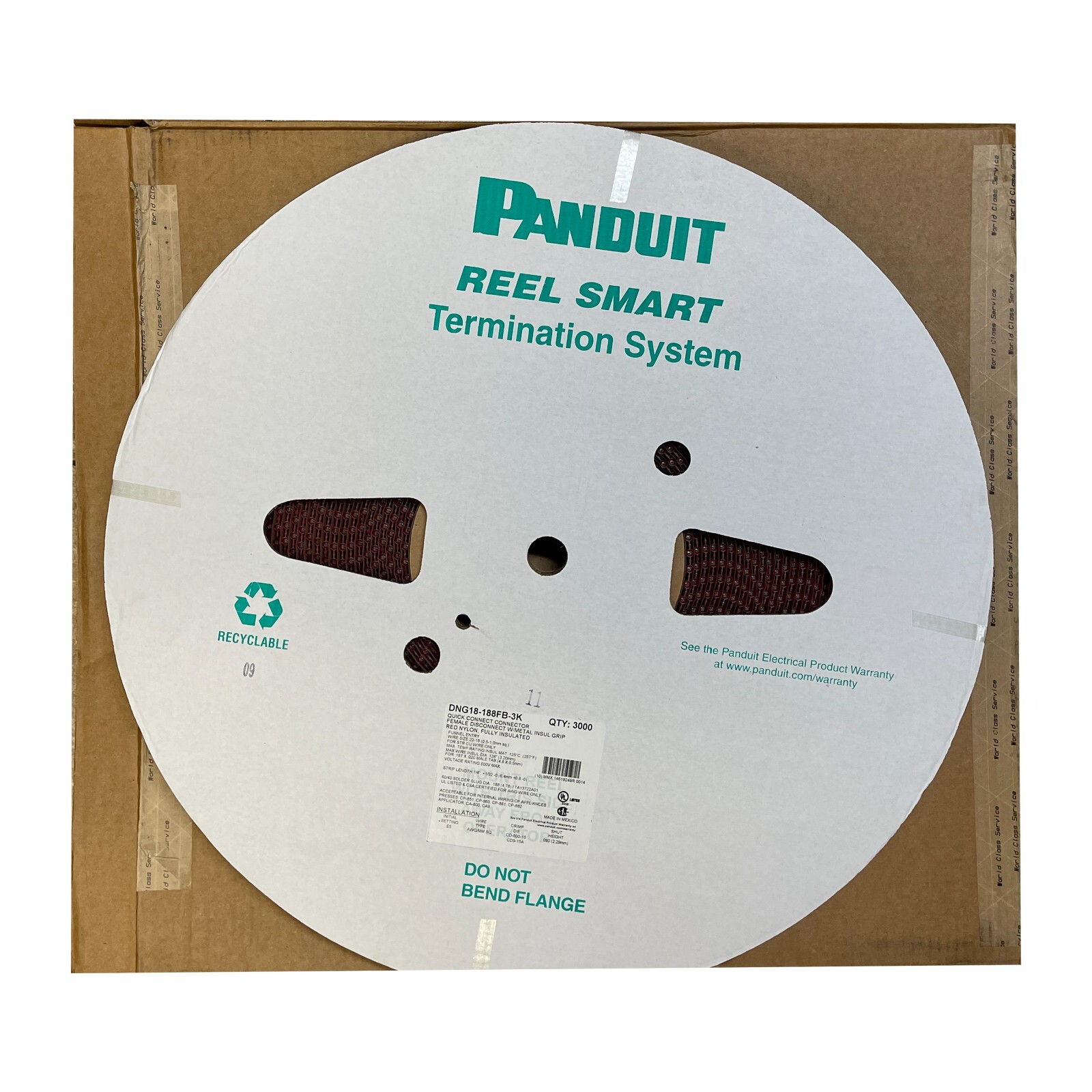 Panduit DNG18-188FB Nylon Female Quick Disconnect 22-18 AWG .187 Tab – 500 Pack