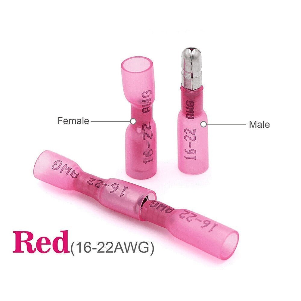 50-10Pairs Heat Shrink Terminals Female Male Spade Bullet Bullet Wire Connectors