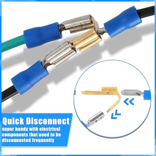 Tellegloww Pcs Piggyback Spade Connectors, 3 Way Adapter Dual Male to Single 50