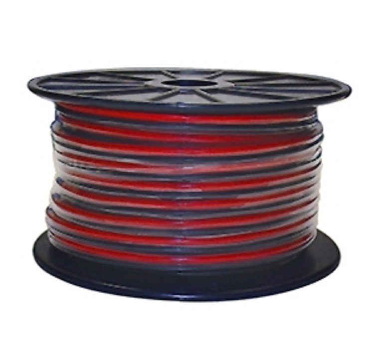 1 SPOOL – 100 FOOT, 12 GAUGE 65 STRAND SPEAKER WIRE RED+BLACK # SPW-12-100