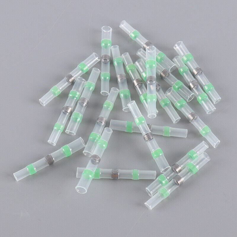 50-500x Solder Seal Sleeve Heat Shrink Butt Wire Connectors Terminal 18-16 Gauge