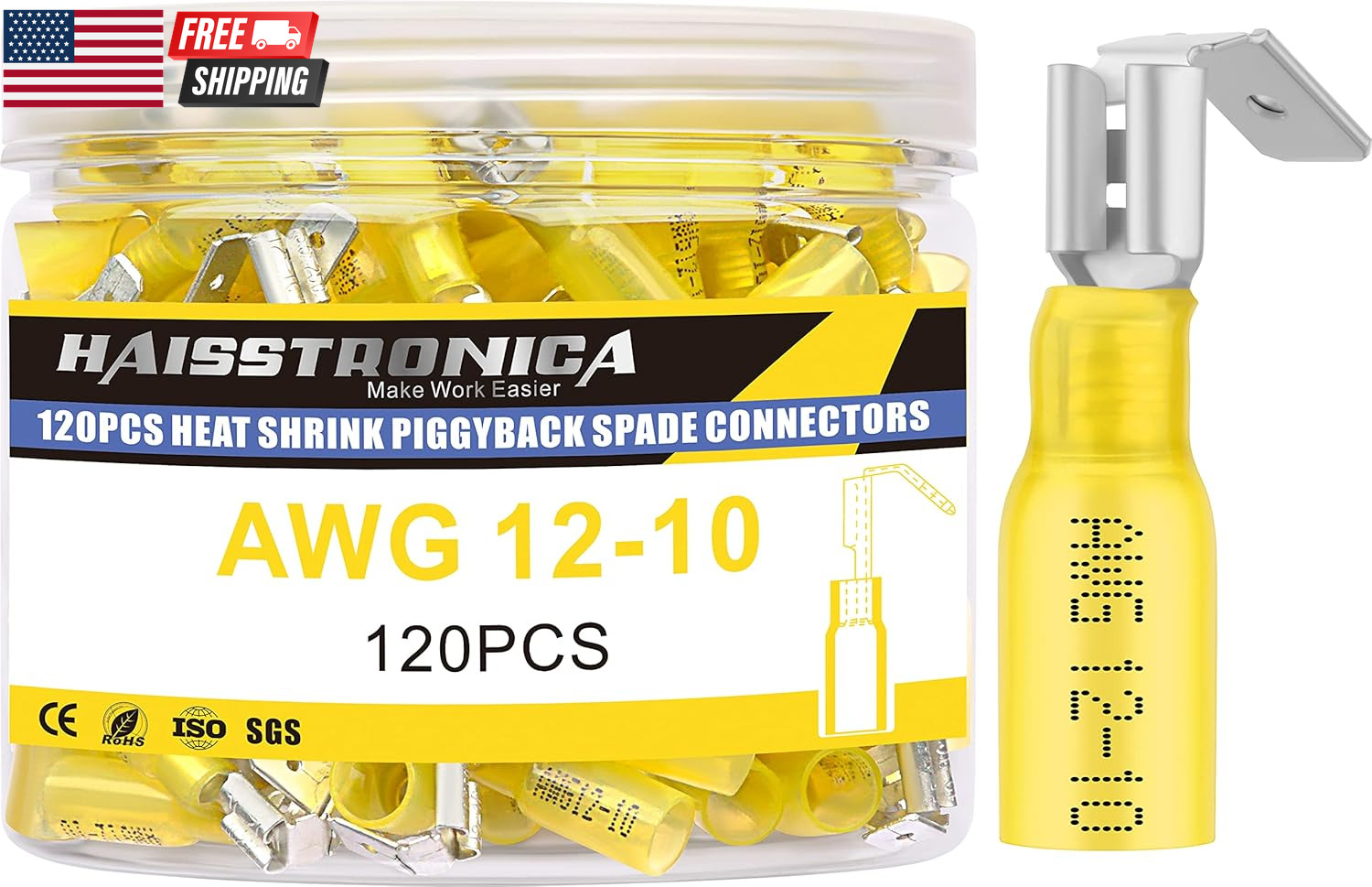 260PCS Heat Shrink Spade Connectors – Quick Disconnect Female & Male Spade Termi