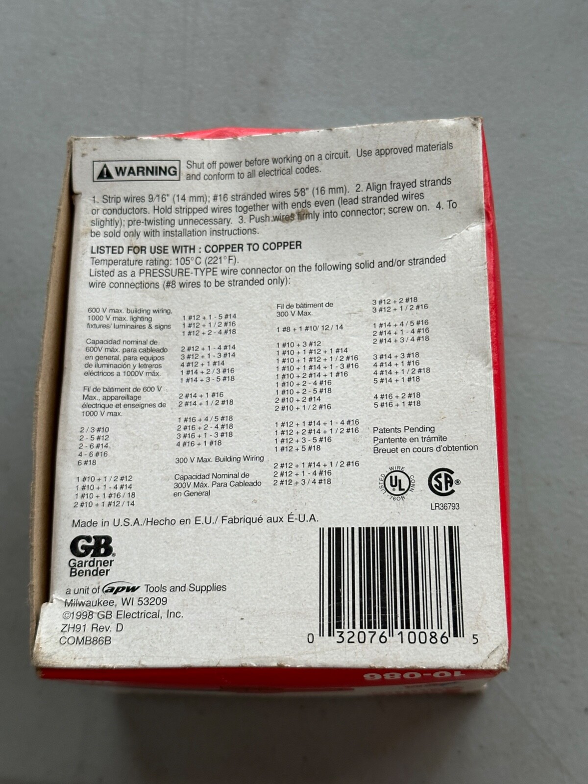 Gardner Bender 10-086 *QTY 56* Wire Connectors