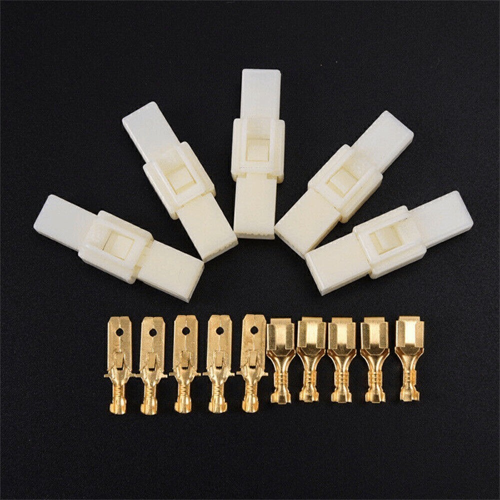 20 Set 6.3mm 1Pin Way Electrical Wire Connector Male Female Socket Plug Terminal